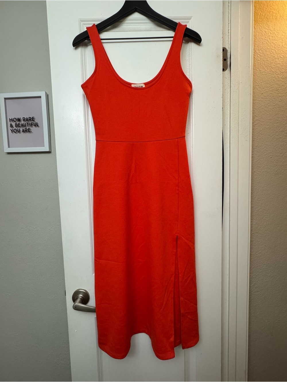 Sleeveless Red Maxi Dress with Side Slit — Women’s Elegant Summer Dress